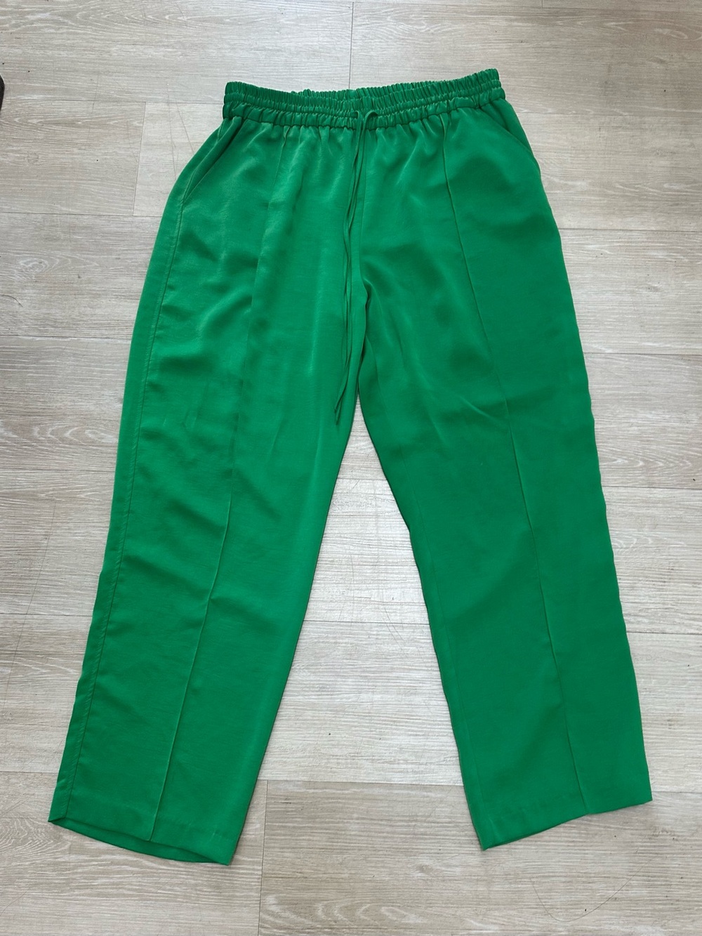 Zara Emerald Green Wide-Leg Drawstring Trousers - Picture 5 of 5